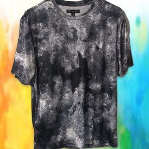 INC International Concepts Men's Gray & Black Distressed Velvet T-Shirt, Size M